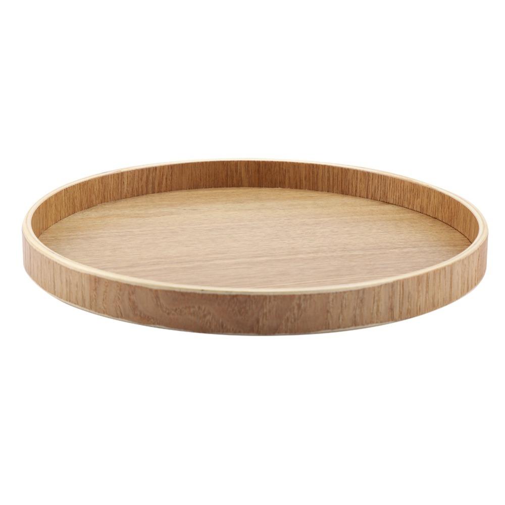 Easy to clean Wooden Platter Vintage Round Dessert tray Cafe-style Minimalist Pastry plate Afternoon tea