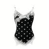 Lace Splicing Polka Dot V-Neck Sling Vest Women's Summer Design Sense Spice Girl Slim Skinny Outer Top