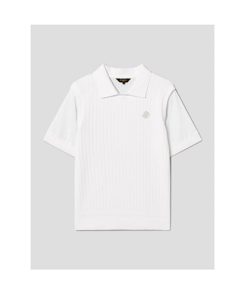 BEANPOLE GOLF [B_Under] Women'S Knit Hybrid Collar Short Sleeve T-Shirt - White