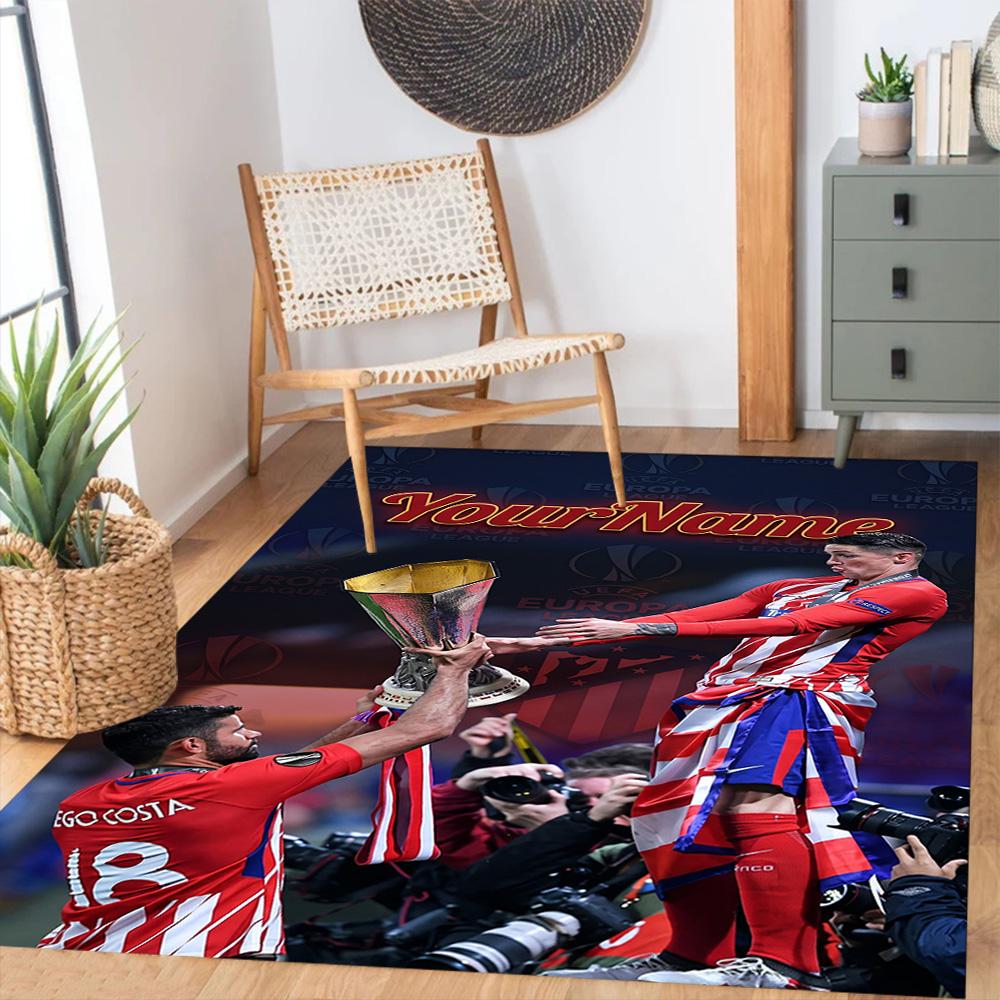Atletico Madrid Customized Name Floor Rug Office Rug Design for Outdoor Decorate Room Playrooms Study Room Anti-slip Rug Decorate Offices