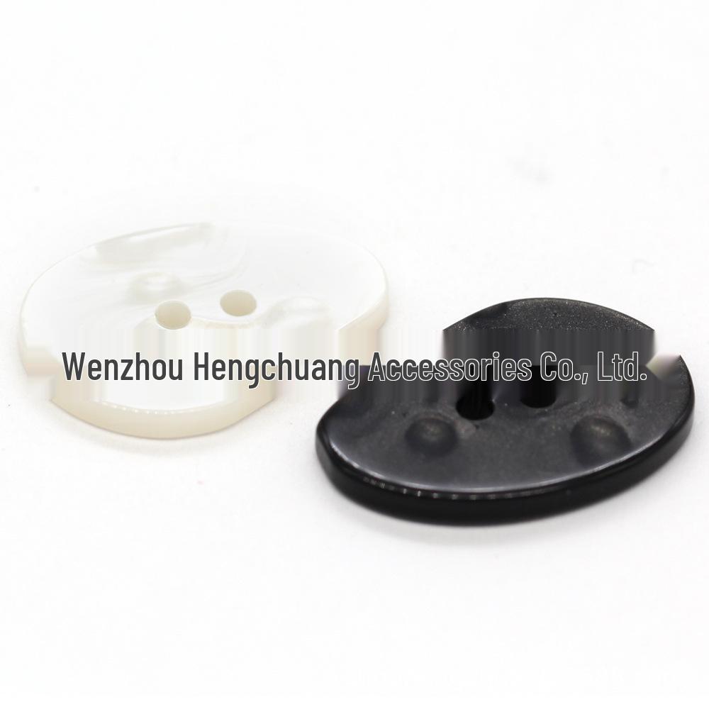 Hengchuang Harz Zweireihiger Unregelmäßiger Knopf Übermantel mit Perlmuttknöpfen