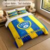 Conjunto de Roupa de Cama 1 Capa de Edredom 2 Fronhas Estampa Leeds United Roupa de Cama Macia Decoração de Quarto