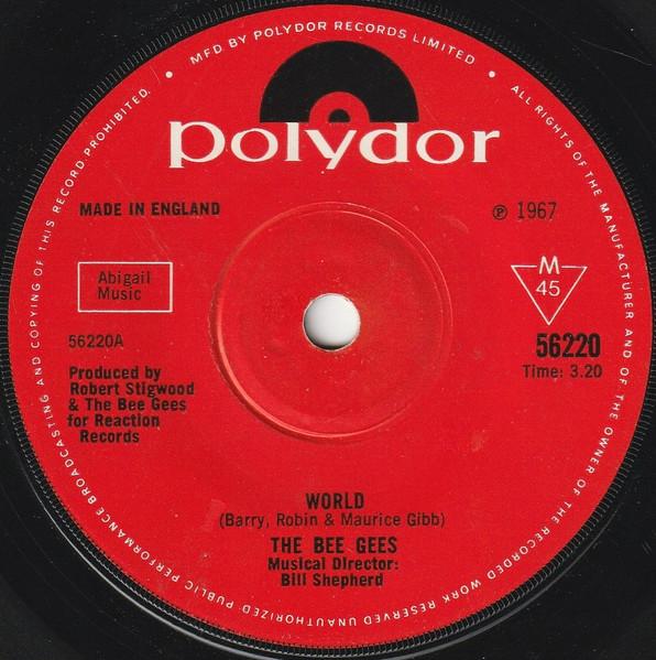 7inch Record BEE GEES - World 56220 Polydor 1967 UK Rock Used