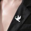 Friedenstaube Vogel Anstecknadeln Edelstahl Brosche für Damen Herren Olivenzweig Tauben Abzeichen auf Rucksack Schmuck Geschenk Großhandel