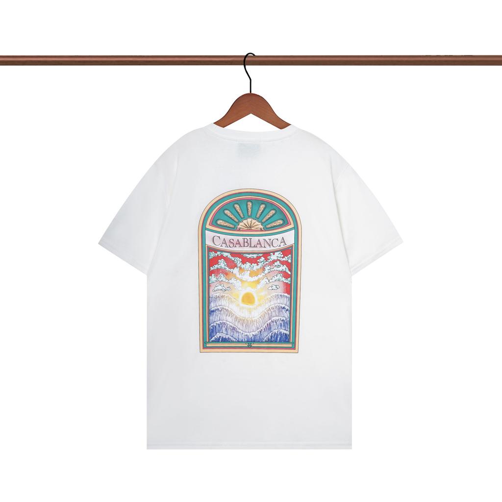 Casablanca 23 Frühling und Sommer Neuheit Fantasie Tor Sternenhimmel Schloss Casa Buchstaben Logo Kurzarm Partner T-Shirt