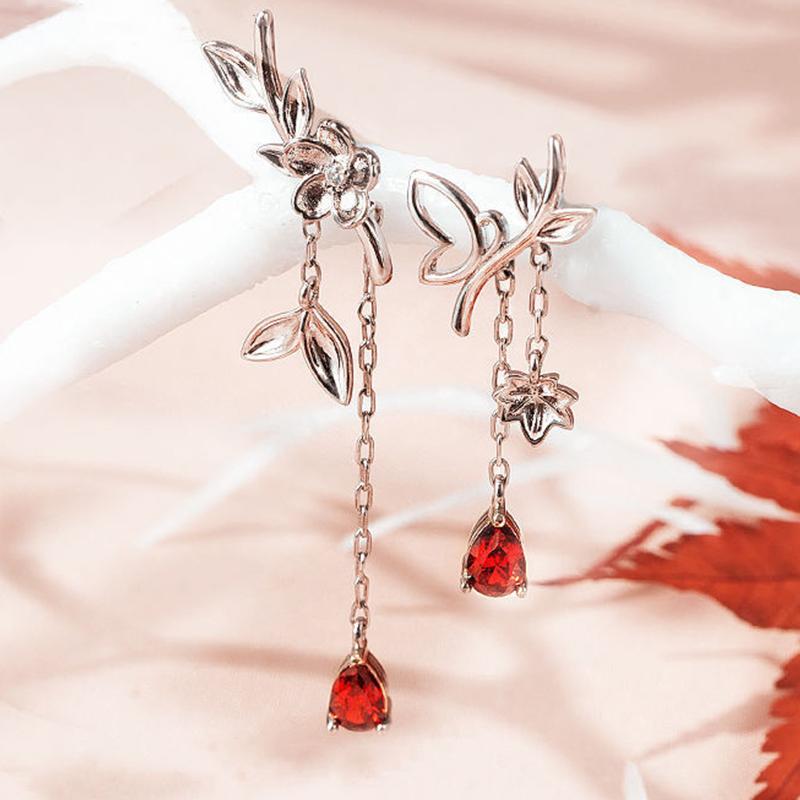 1Pair Cartoon Anime Tian Guan Ci Fu Earrings Hua Cheng Xie Lian Ear Studs For Women Couples Flower Jewelry Accessories Gift