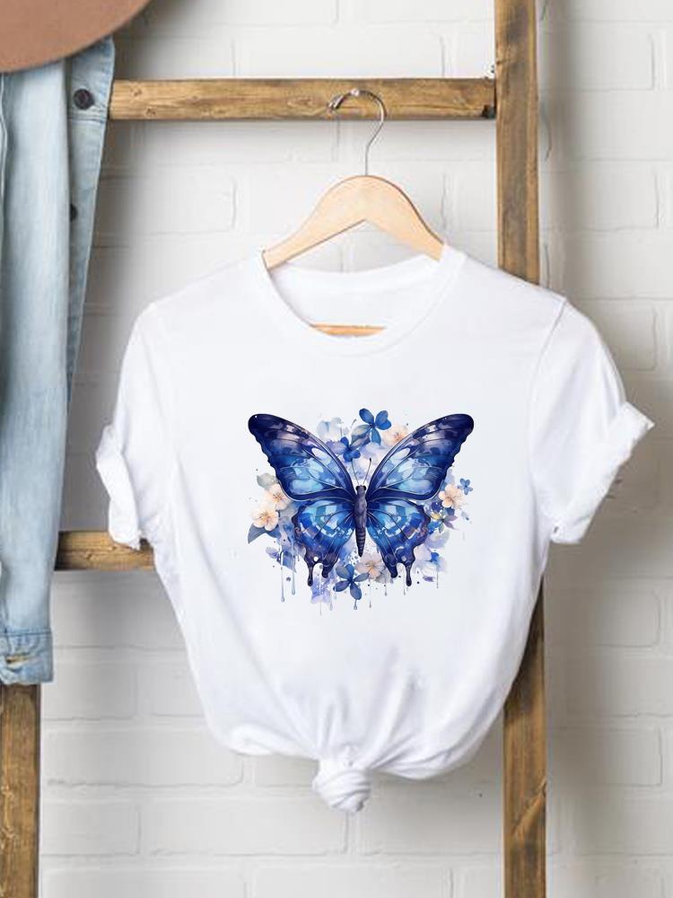 (Asian Size) lovely flower cute 90s  Print Female Women printing Fashion Tee Top Clothing T Shirt Woman Short Sleeve Graphic T-shirts