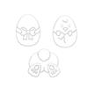 Easter Exclusive Plastic Cartoon Chick and Rabbit Colored Egg Baking Tools with Printed Patterns
