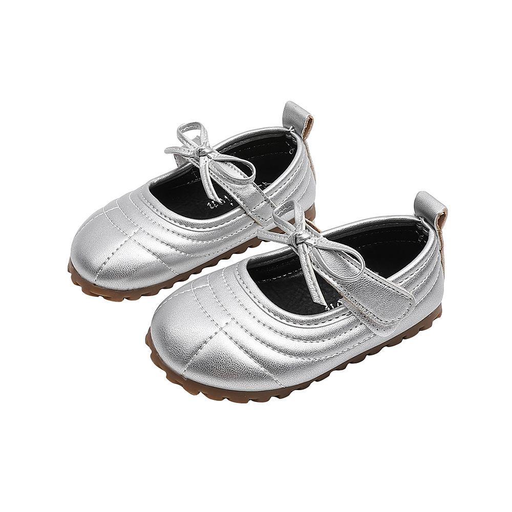 Girls' leather shoes 2025 spring and autumn new children's shoes little girl princess shoes soft-soled Doudou shoes baby single shoes trend