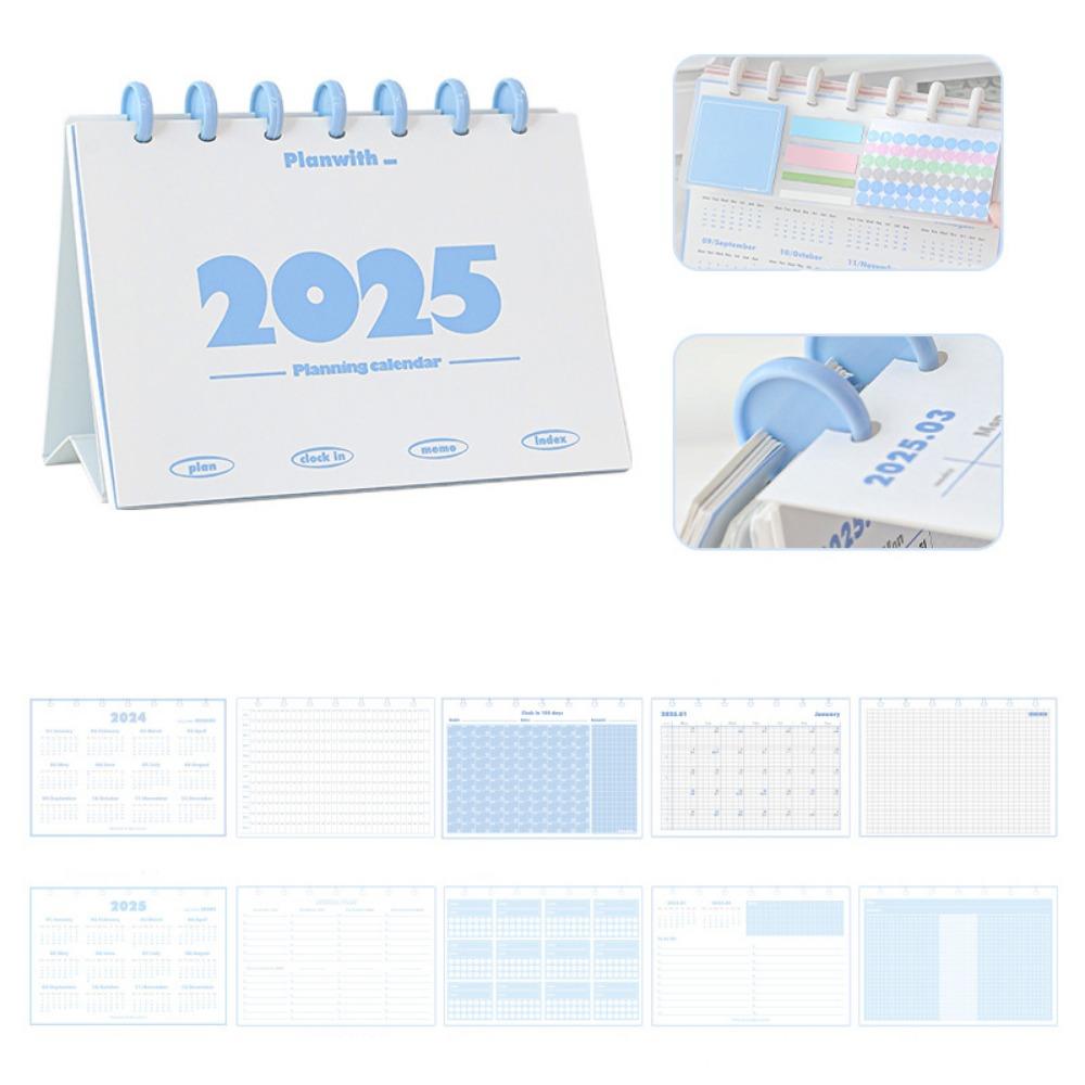 Standing Flip Learning Plan Desk Calendar Spiral Agenda Organizer 2025 Desk Calendar  Gifts