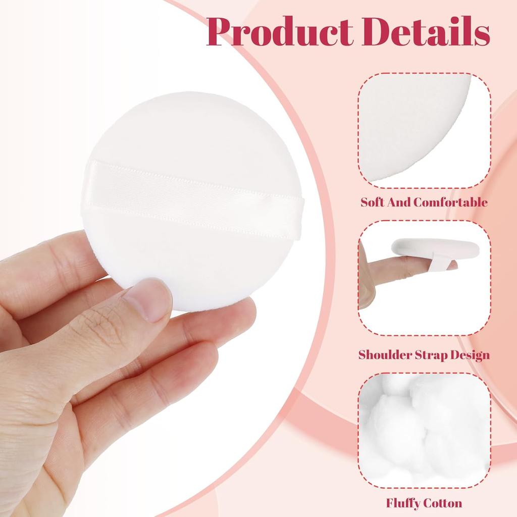 simarro 6 PCS Setting Powder Puff, Cotton Round Makeup Puff Beauty Makeup Tools Body Powder Puff Applicator Reusable for Loose Powder Setting Powder