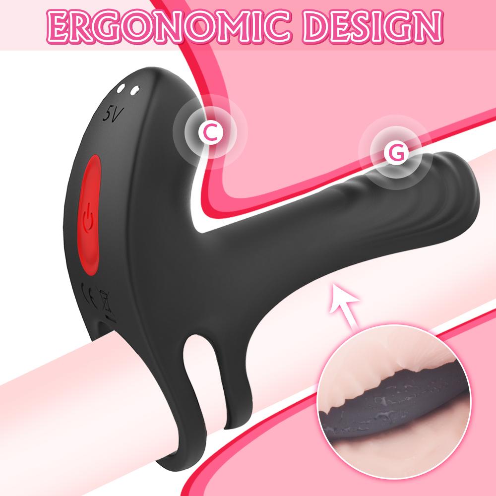 Elastic Delay Ring, Vibrating Cock Stretchy Intense Clit Stimulation, Couple Sexy Toy, Premature Ejaculation Lock Vibrator