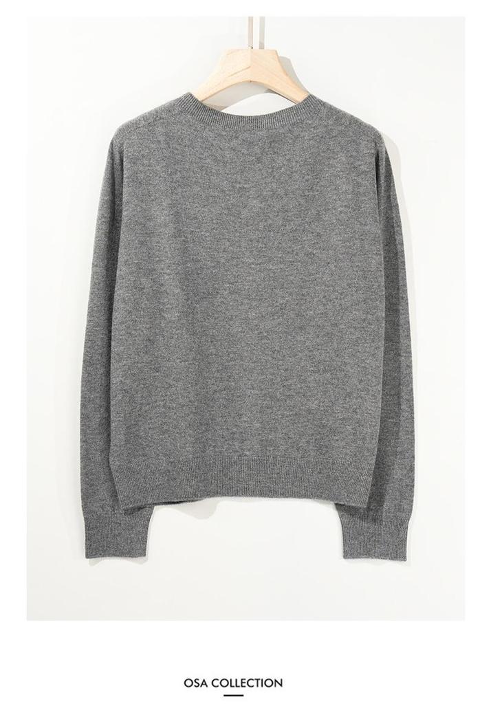 Women's 100% Wool Cable Knit Cardigan, Round Neck, Retro Raf MIU Style Sweater for Spring & Autumn.