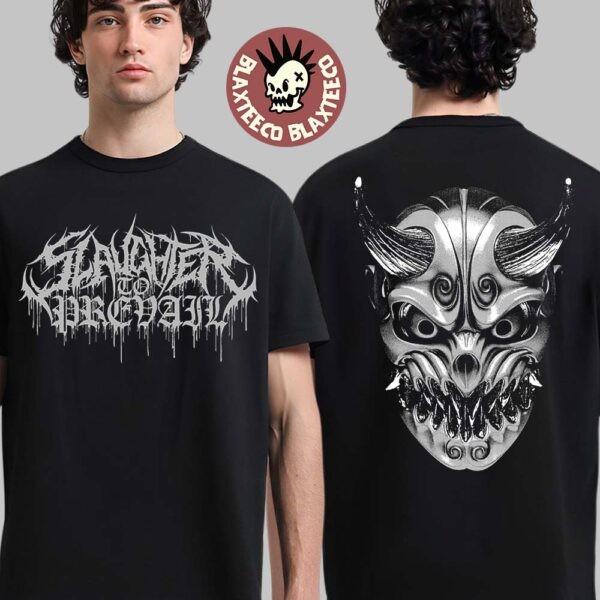 Slaughter To Prevail x Babymetal Merch White Oni Mask Two Sided Unisex T-Shirt XXXXL