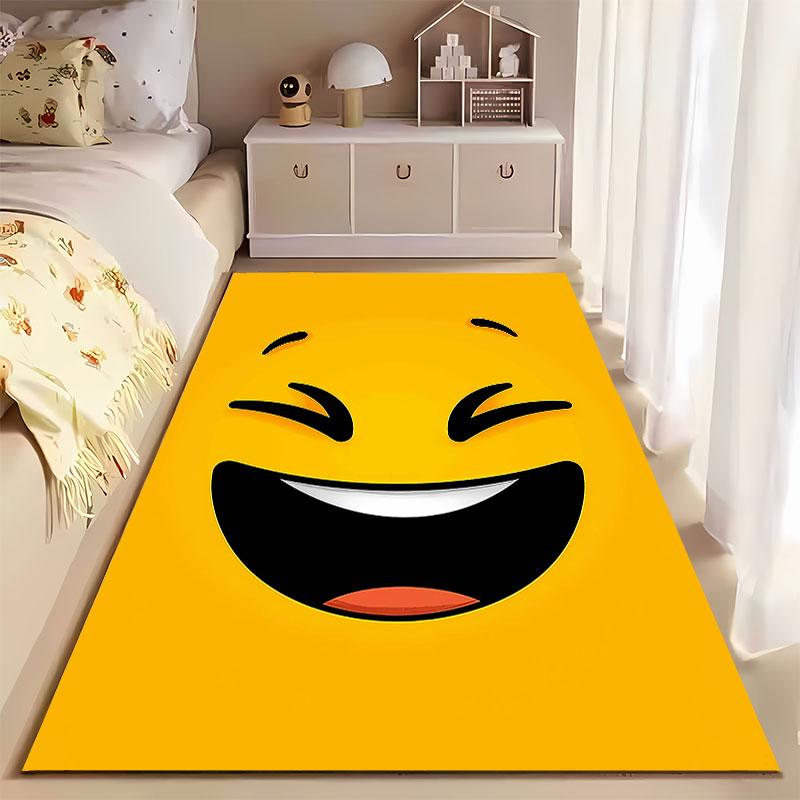 Laughing Face Yellow Carpet Suitable As a Non-slip Mat for the Living Room or Bedroom Sofa