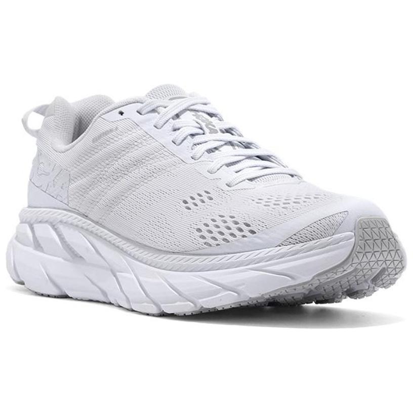 Hoka One One Clifton 6 Low Top Running Shoes Men Sneakers White 1102872-BWWH