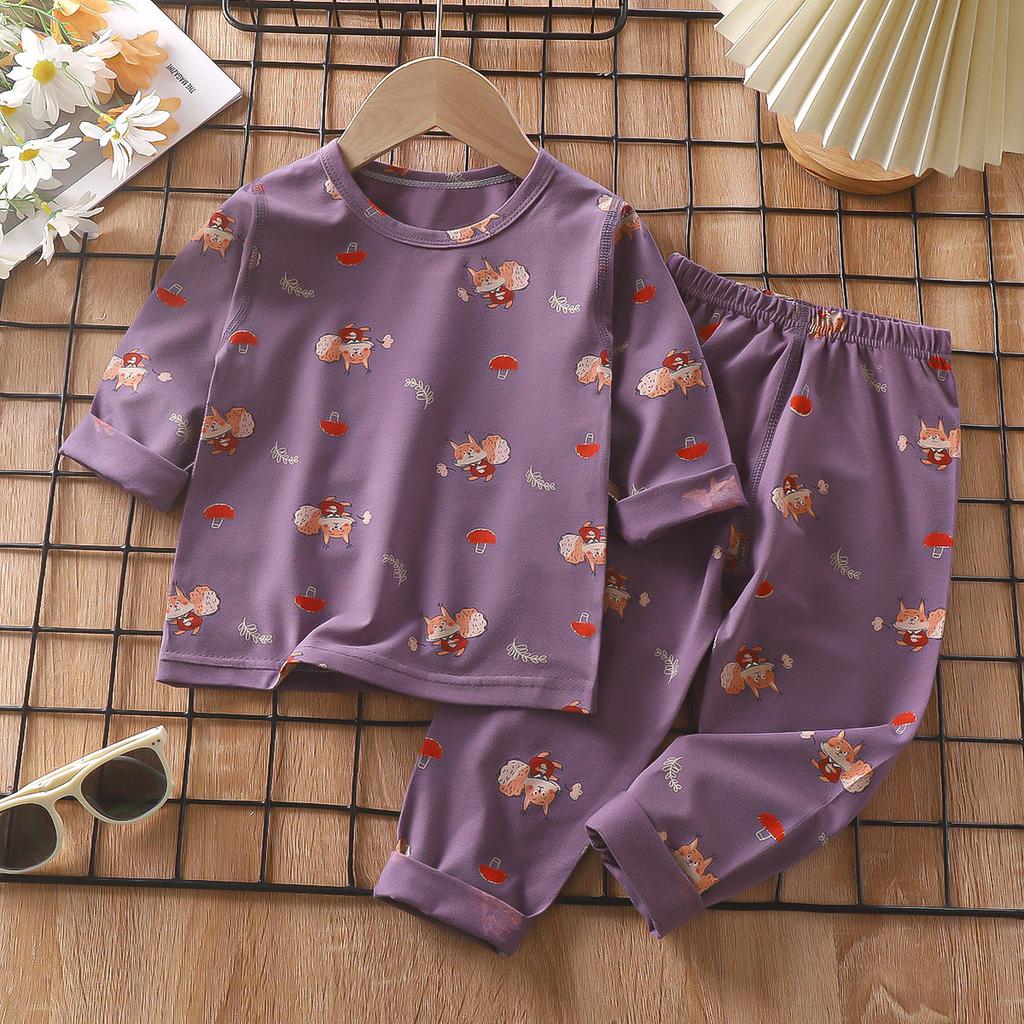 Kinder Baumwolle Langarm Pyjama Set Thermounterwäsche Weiche Bequeme Nachtwäsche Homewear A Klasse Sicherheit Kinder Loungewear
