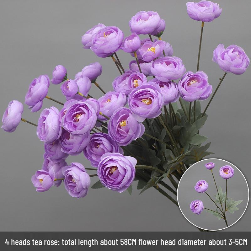10-Piece Purple Series Artificial Floral Set: Ground Row, Aisle, and Burgundy Wedding Decoration Flowers
