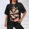 Striped Hyena No Text T-Shirt Oversized Graphic Tee Anime Clothes T Shirts for Men Pack