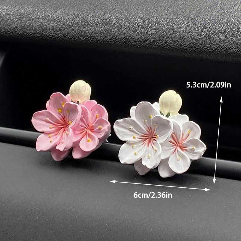 Car Perfume Clip Flower Air Outlet Car Air Freshener Peach Blossom Aroma Diffuser Car Decoration Accessories Fresh Air