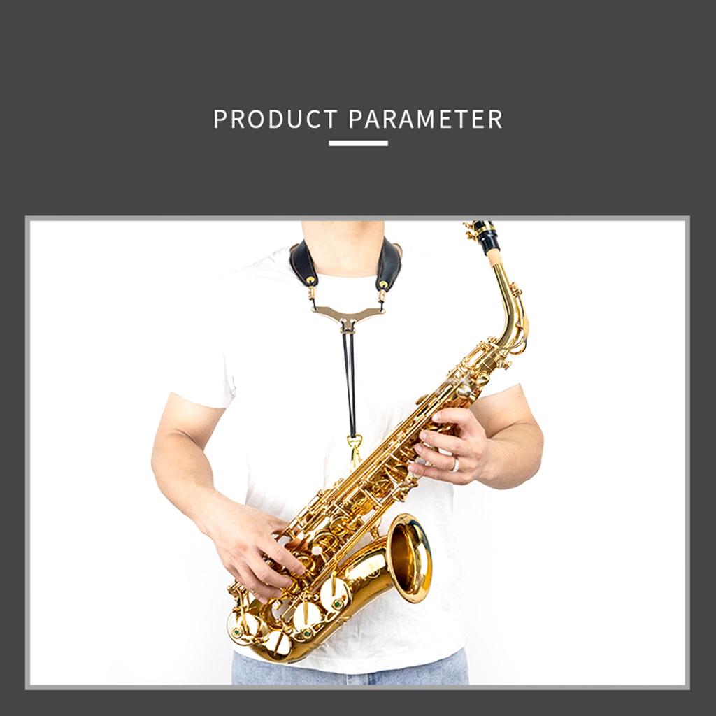 Leather Saxophone Neck Strap Soft Leather Padded Sax Neck Strap Harness Adjustable Length Sax Neck Strap Easy to Use