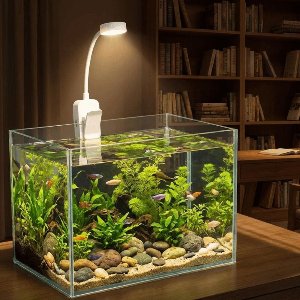 Flexible Stem Fish Tank Clip Lamp 360° Rotatable LED Fish Tank Light  Fish Tank Landscaping