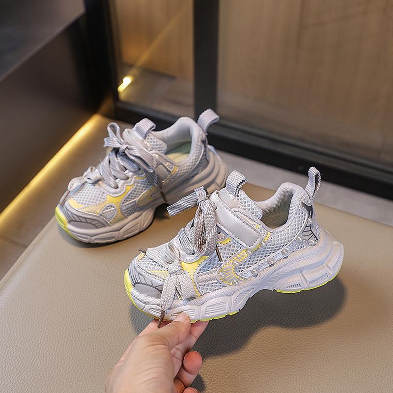 Girls sports shoes 2025 spring and autumn new fashion girls princess shoes student casual shoes soft sole children's dad shoes