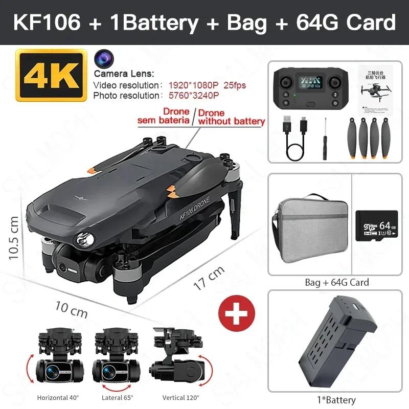 KF106 / KF106 MAX 4K Professional Drone With HD Camera Obstacle Avoidance 3-Axis Gimbal 5G WiFi GPS Brushless Quadcopter RC Dron