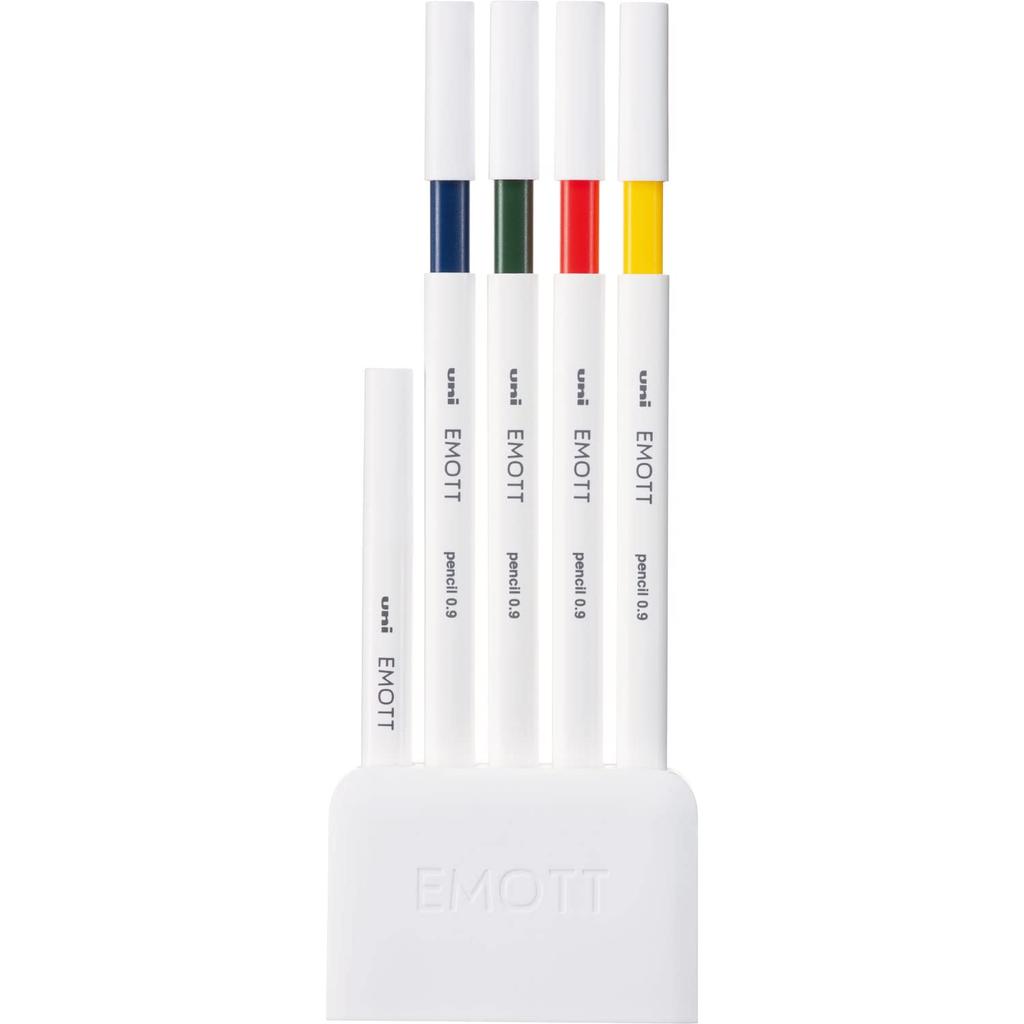 Mitsubishi Pencil EMOTT Mechanische Farbmine 4 Nostalgische Bleistifte, Spitzer, 0,9 mm, Farben, Nein. 3, Farbe, M9EM4CL.NO3