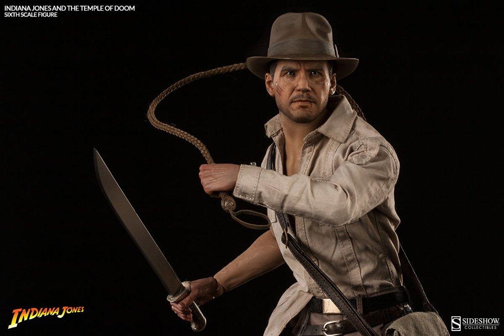 Sideshow Sixth Scale Indiana of Doom Indiana Jones Scale Plastic Painted Movable Figure Jones/Temple 1/6