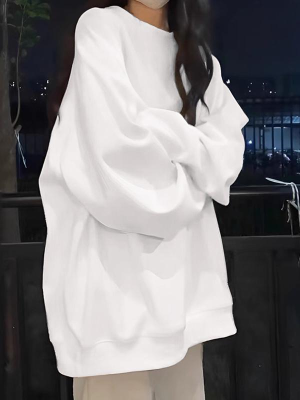 Women's Oversized Capless Thin Sweatshirt - Korean Style Solid Color Lazy Spring Jacket