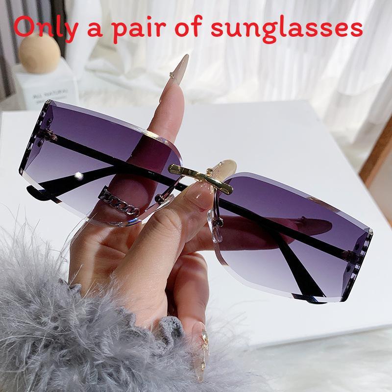 Unisex Frameless Curved Sunglasses With Uv400 Protection For Travel And Outdoor Activities