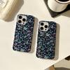 Glitter Charming Vintage Dark Green Background Colorful Blooms Floral Phone Case for IPhone 16 15 14 13 17 Pro Max Bling Cover