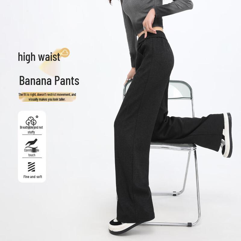 Women's High-Waisted Banana Wide-Leg Pants