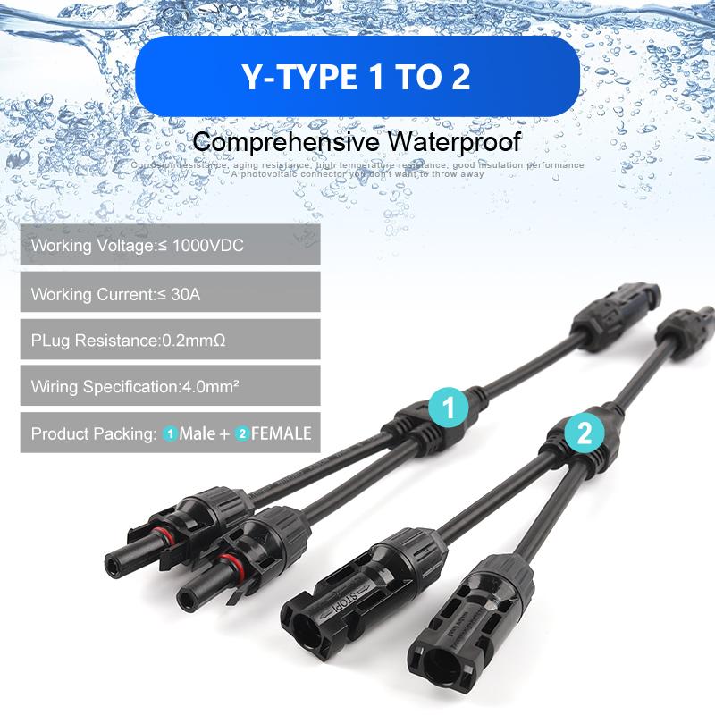 

2Y 3Y 4Y PV-разъем параллельное соединение солнечная система PV Y-тип ответвления адаптер кабельный разъем панели солнечных батарей с 1000 В 30 А