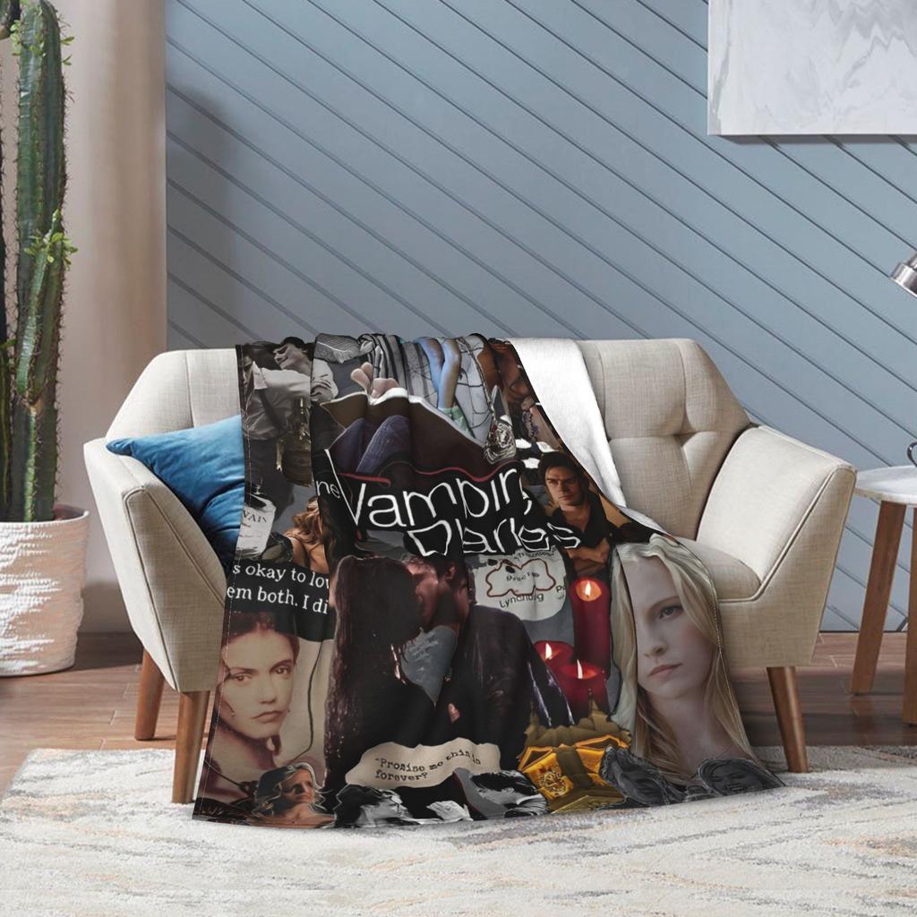 The Vampire Diaries Printed Blanket For Men Women Warm Cozy Fluffy Throw Blankets for Couch 50x60 Inches Multiple Sizes