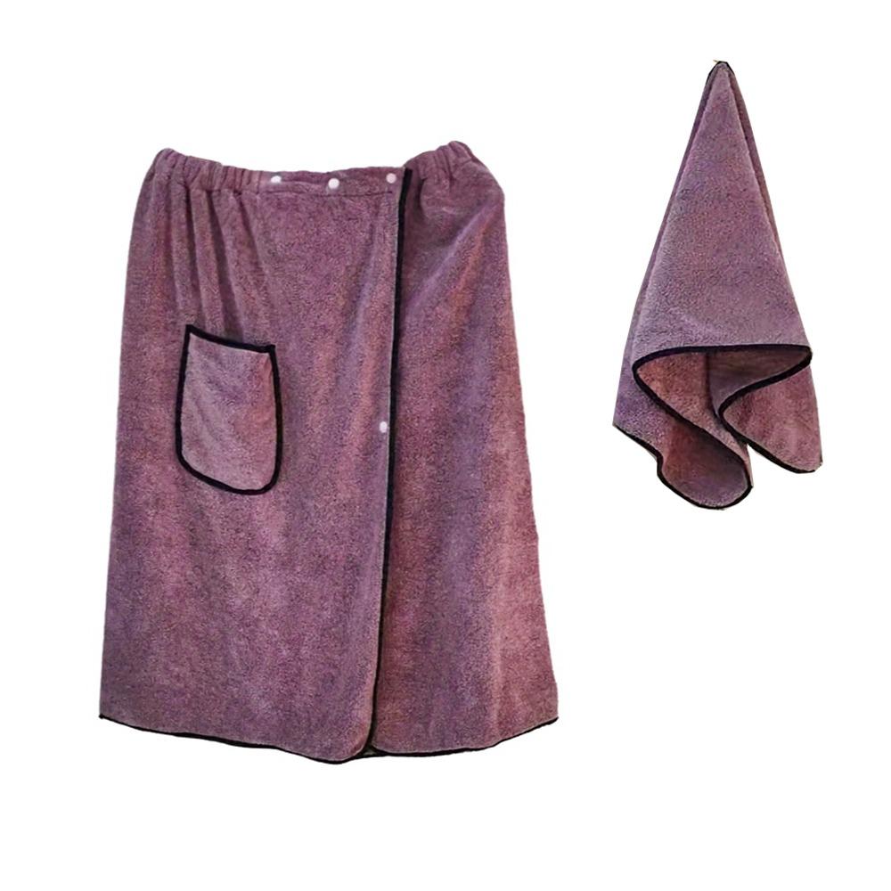 Coral Fleece Wearable Towel Soft Comfortable Beach Wrap Thick Design Bath Skirt  Pool Use