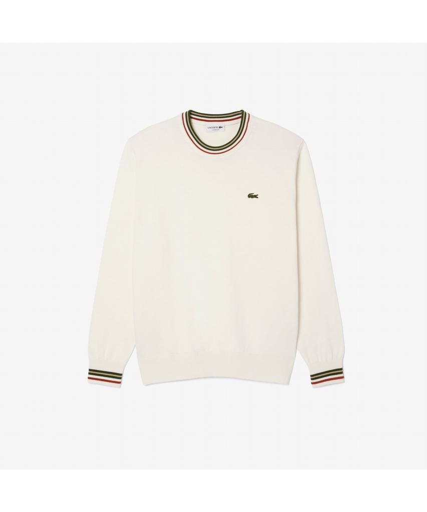 LACOSTE Men'S Tipping Cotton Crew Neck Sweater Ah5158-55N X0N