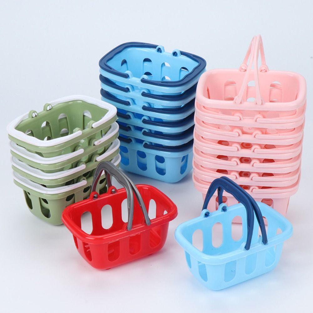 5pcs Multicolors Basket Toys Mini Shopping Hand Basket Model Doll House