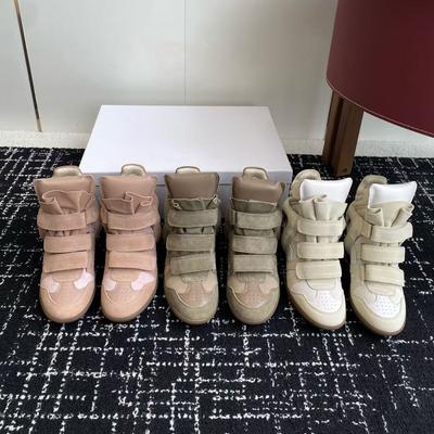 High-end Street Star Inner High-top Velcro All-match Genuine Leather Casual Shoes