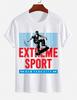 Unisexs Pure Cotton Solid Color Tshirt Extreme Sports Skateboard Print Crew Neck Short Sleeve New York Street Casual Top