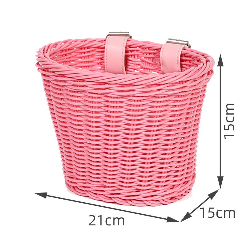 

Children Bicycle Front Basket Imitation Woven Rattan Handlebar Storage Basket for Kids Bike Scooter Outdoor чёрный
