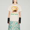 Gucci SS23 Drop Shoulder Sleeve T Shirt Women's Beige 717422-XJFM7-9095