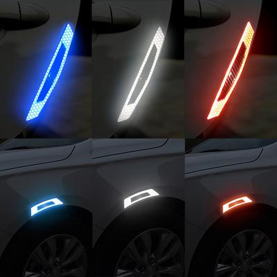 4pcs/set 5D Carbon Fiber Stickers Car Reflective Strips Warning Stickers