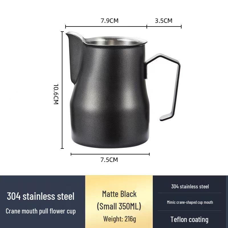 304 Stainless Steel Teflon Latte Art Cup - Italian Style Big Belly Milk Frother