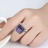 Purple Window Drusy Gemstone Handmade Silver Jewelry  "8"