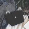 1 szt. Dziecięca portmonetka kotek dla małych dziewczynek portfel torebka crossbody czarna