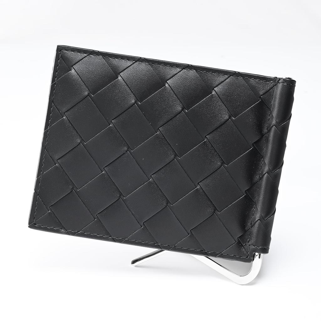 wallet with money bill maxi intrecciato black 592626 V3US1 8803 [Bottega Veneta] Bi-fold clip, scissors, men's [item]