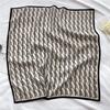 Spring and Summer New Letter Small Square Scarf Silk Scarf Herringbone Pattern Imitation Velvet Light and Soft Shawl Scarf Headscarf Scarf Female