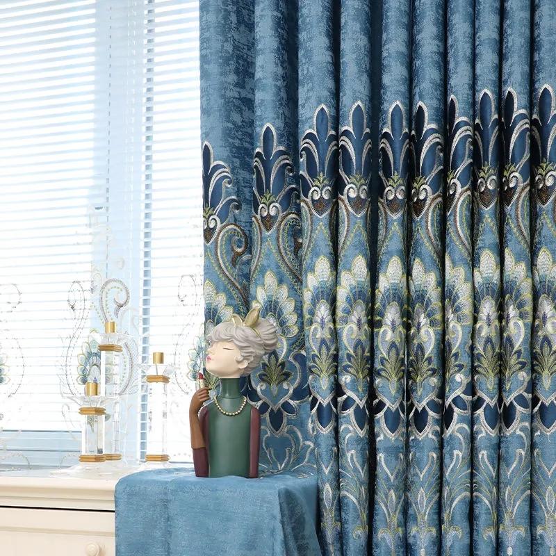 Blackout Curtains Thickened Chenille Living Room Bedroom Insulation Home Curtains Nordic Modern Style Curtains Rod